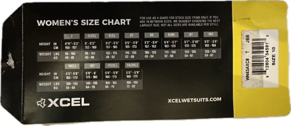 XCEL COMP 4/3MM WOMENS WETSUIT SIZE: 10 - Image 3