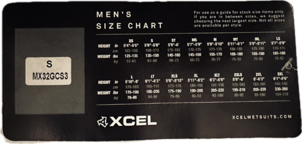 XCEL MENS WETSUIT SIZE: S GCS 3.2 - Image 3